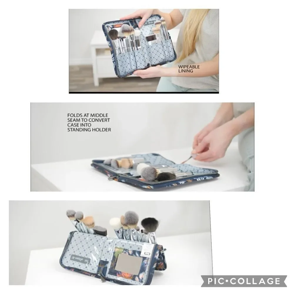 Lug Sleeper XL - Navy Bloom Organizer for Makeup Brush and Accessories